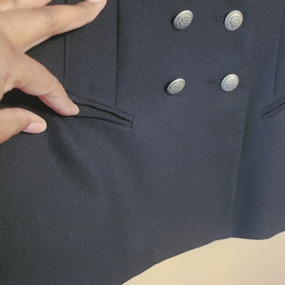 SuitsMe | Women's Vintage Dark Blue Military Style Career Blazer (Size 10) - Picture 6 of 13